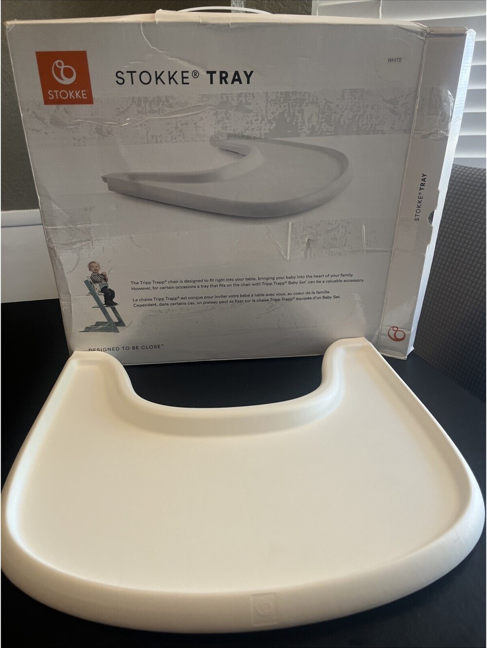 Stokke Tripp Trapp High Chair Tray - Food-Safe - Strong Suction - White